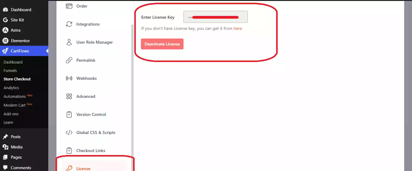 CartFlows Pro Latest - WordPress Premium Plugin | Digital E Product BD cartflows pro license page